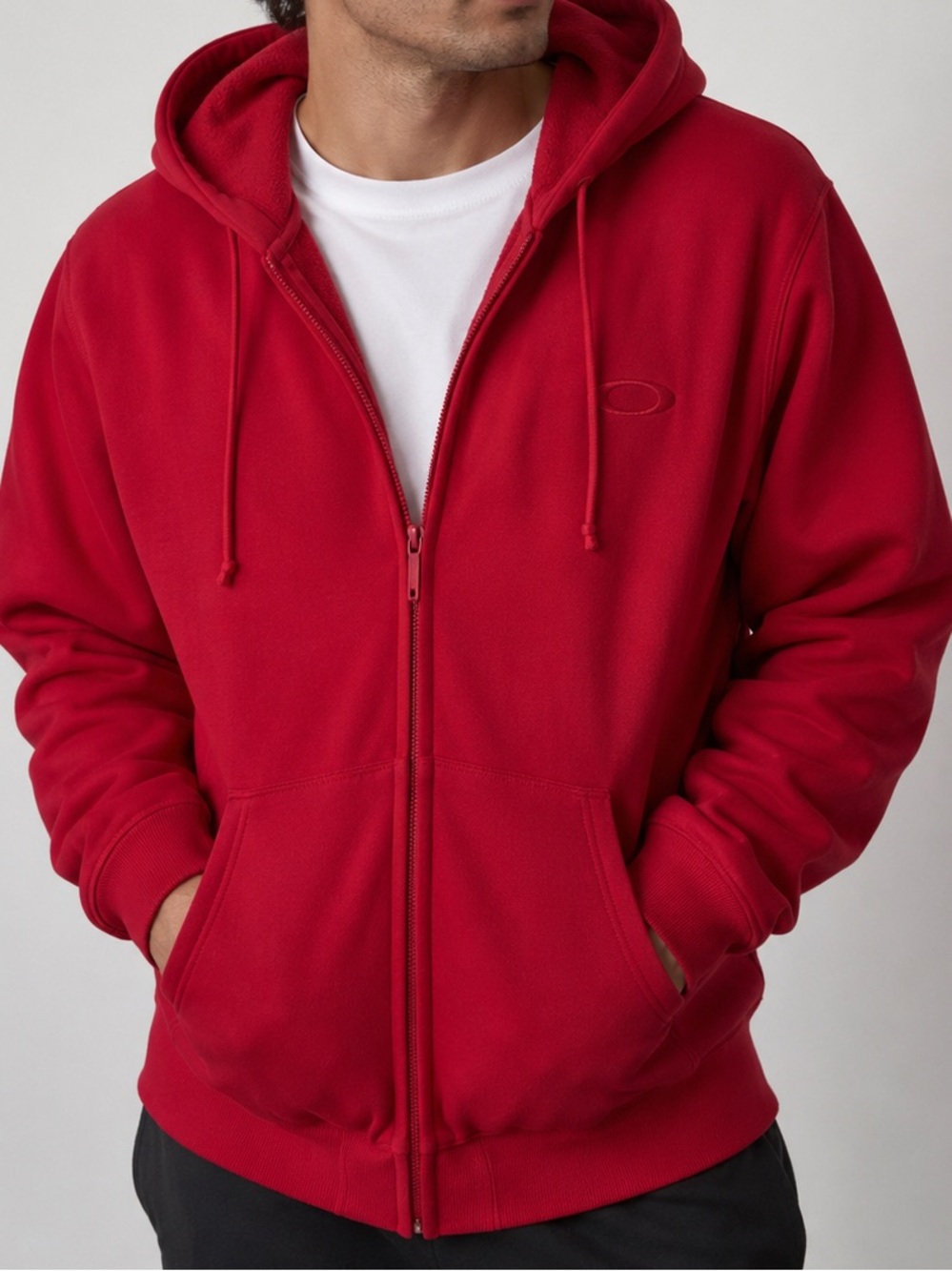 Oakley Men's Red Full-Zip Hoodie Sweatshirt - Unbranded